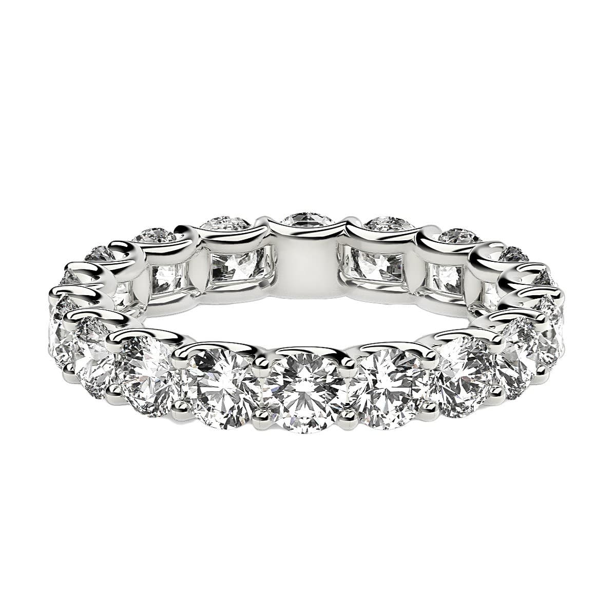 Round Cut Lab Grown Diamond Eternity Ring in 14k White Gold (2 cttw FG/VS2) — alternate view