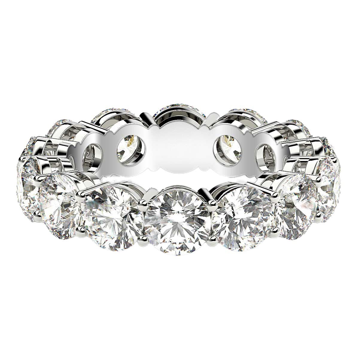Round Cut Lab Grown Diamond Eternity Ring in 14k White Gold (6 cttw FG/VS2) — alternate view