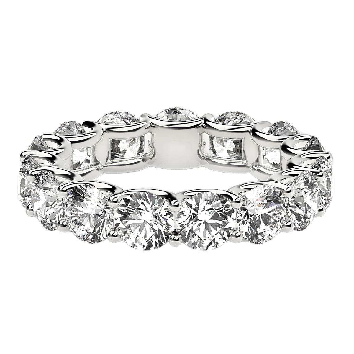 Round Cut Lab Grown Diamond Eternity Ring in 14k White Gold (5 cttw FG/VS2) — alternate view