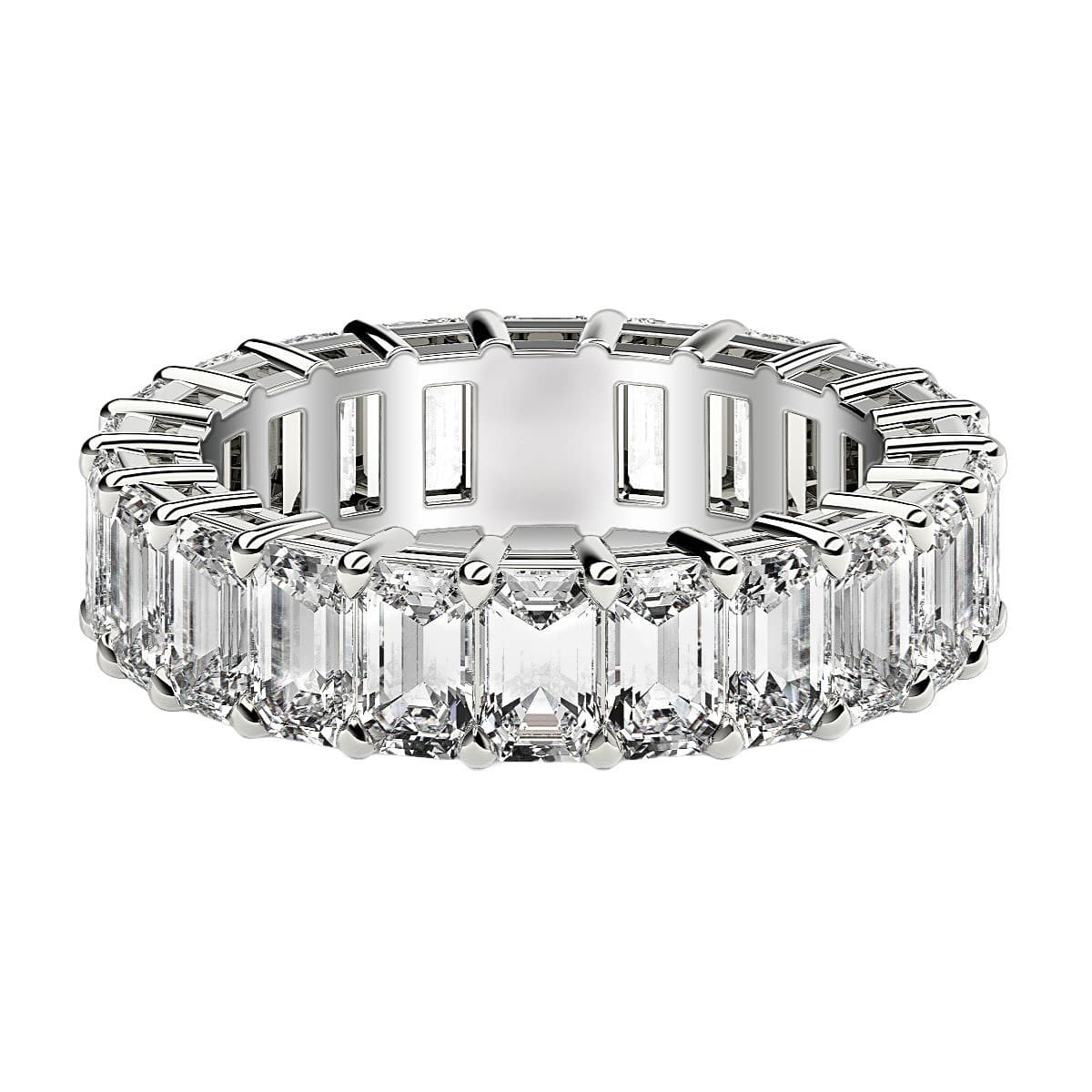 Emerald Cut Lab Grown Diamond Eternity Ring in 14k White Gold (6 cttw FG/VS2) — alternate view