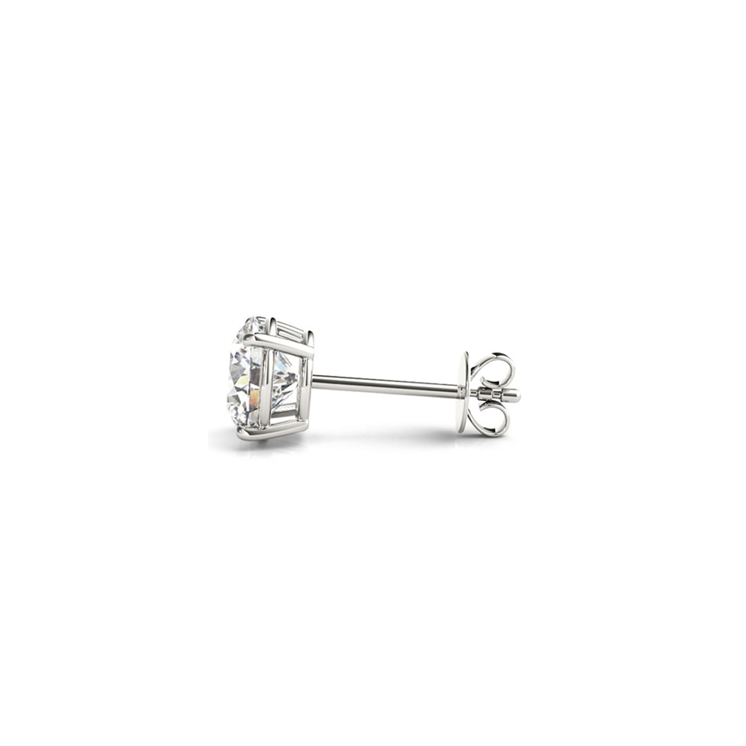 2 cttw Certified IGI Lab Grown Round Diamond Stud Earrings 14k White Gold(G/VS2) — alternate view