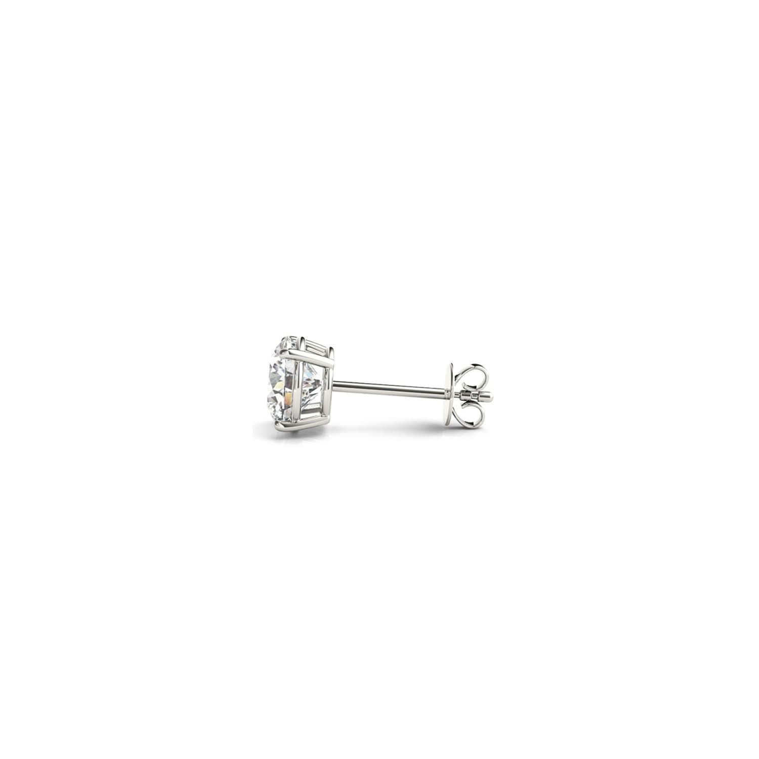 1 cttw Certified IGI Lab Grown Round Diamond Stud Earrings 14k White Gold(G/VS2) — alternate view