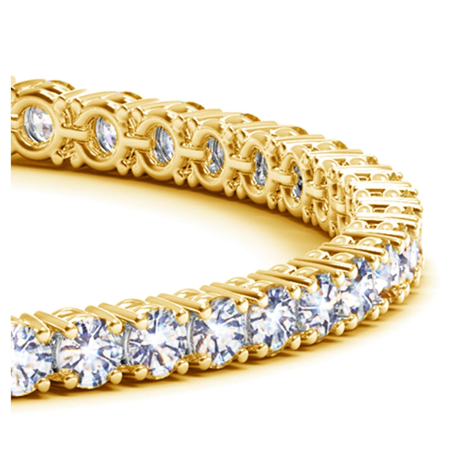 10 ctw Lab-Grown Diamond Tennis Bracelet in 14k Yellow Gold (F-G, VS2-SI1) — alternate view