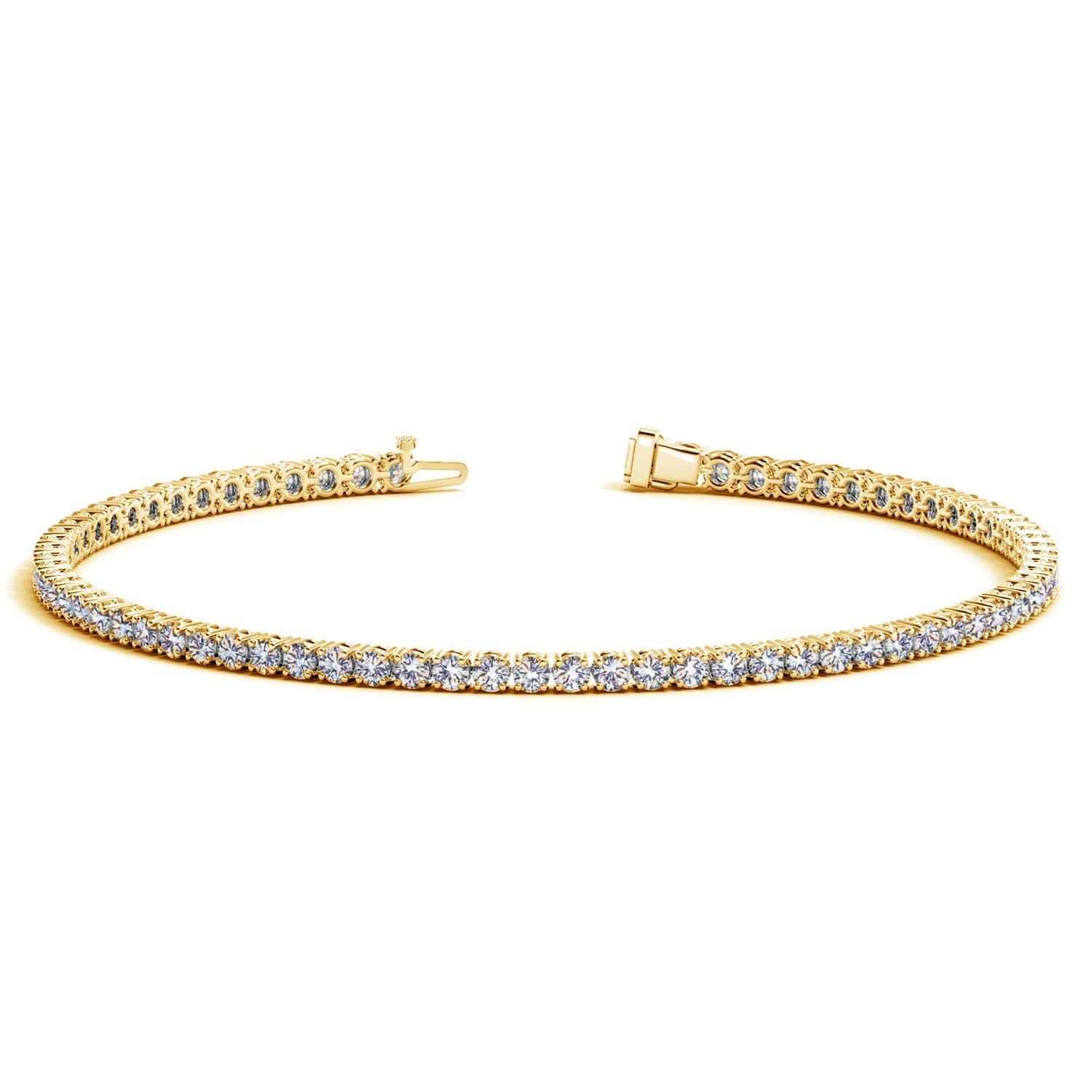 2 ctw Lab-Grown Diamond Tennis Bracelet in 14k Yellow Gold (F-G, VS2-SI1)