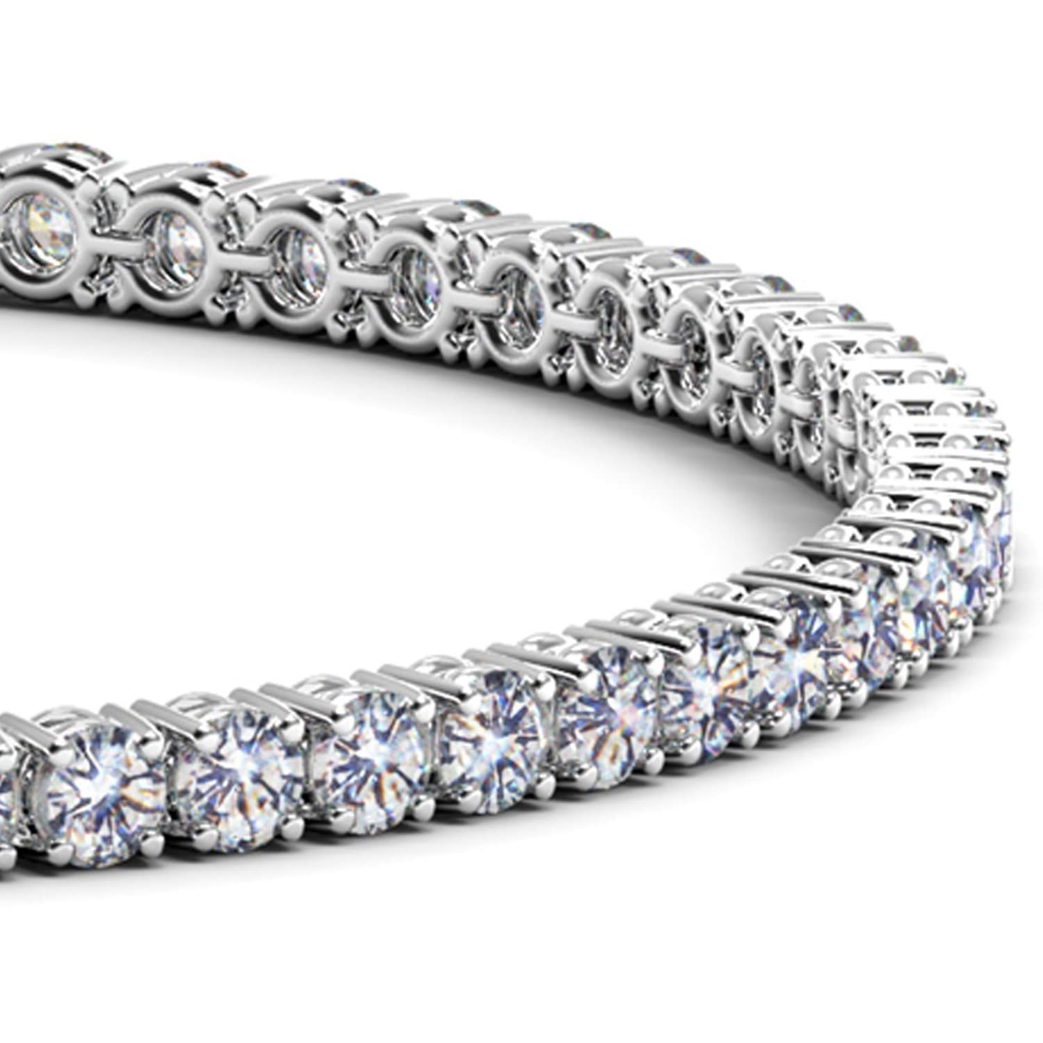7 ctw Lab-Grown Diamond Tennis Bracelet in 14k White Gold (F-G, VS2-SI1) — alternate view