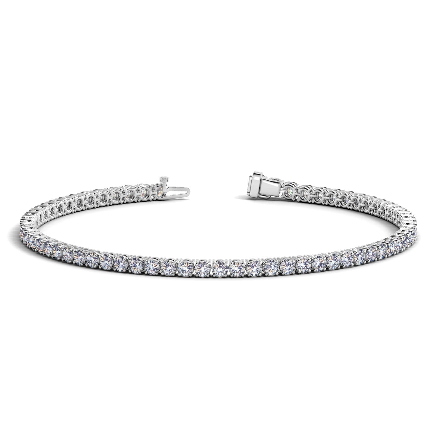 3 ctw Lab-Grown Diamond Tennis Bracelet in 14k White Gold (F-G, VS2-SI1)