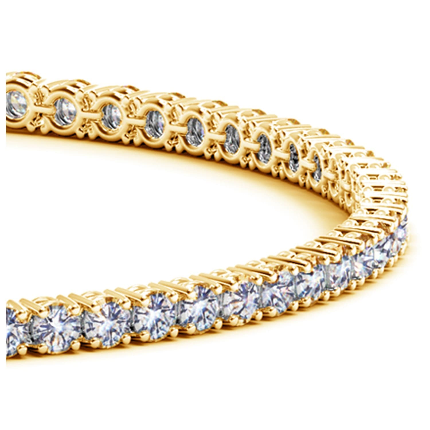 4 ctw Lab-Grown Diamond Tennis Bracelet in 14k Yellow Gold (F-G, VS2-SI1) — alternate view